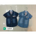 Günstige Kinder Jungen kurze Ärmel Fancy Denim Polo T-Shirt Jacke Kleidung Anzug